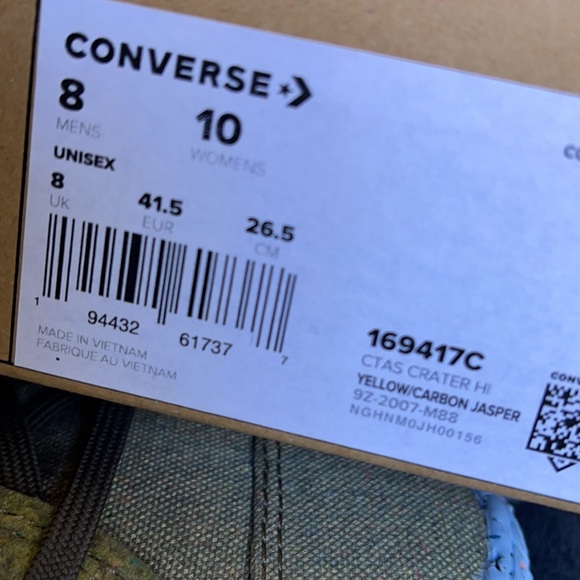 Converse Chuck Taylor All Star Crater Hi Yellow/Carbon Jasper MEN`S - Picture 16 of 16